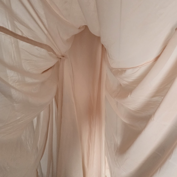 Lace floral peach cold shoulder formal maxi dress with high slit new with tags - Picture 8 of 14